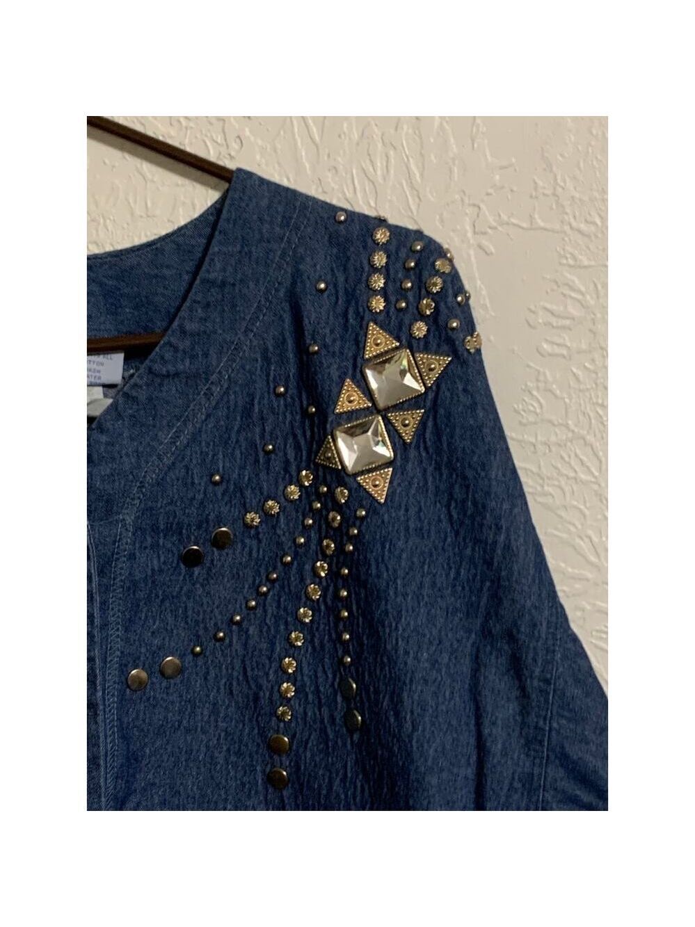 Super line Vintage denim shirt tunic jacket 1980 1990 oversized retro - Picture 6 of 7